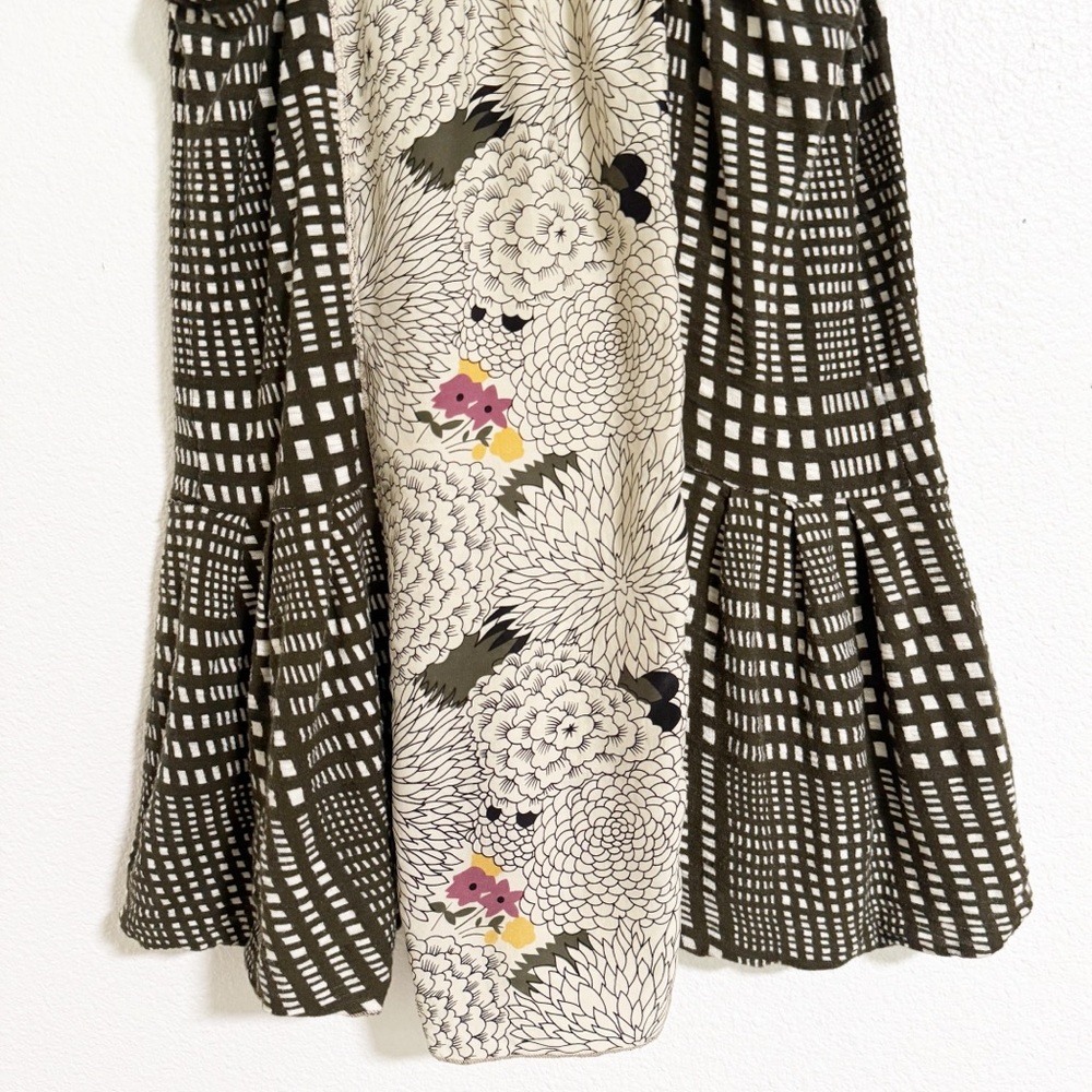 Anthro Tiny Floral Plaid Patchwork Silk Blend Tank - image 6